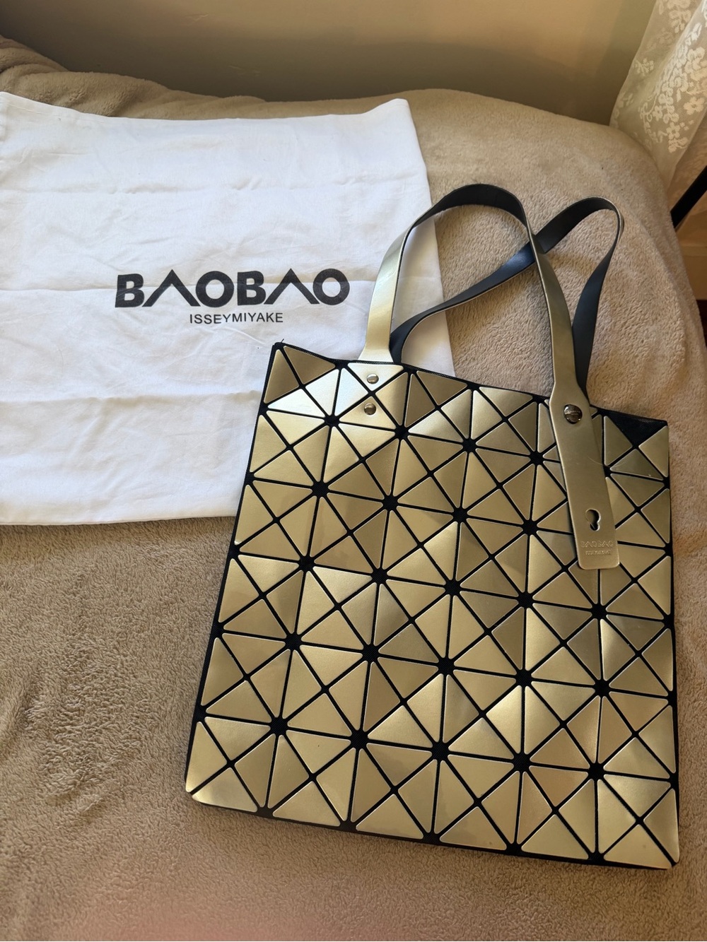 Issey Miyake silver Geometric BAOBAO Tote with Black Trim - Picture 11 of 12